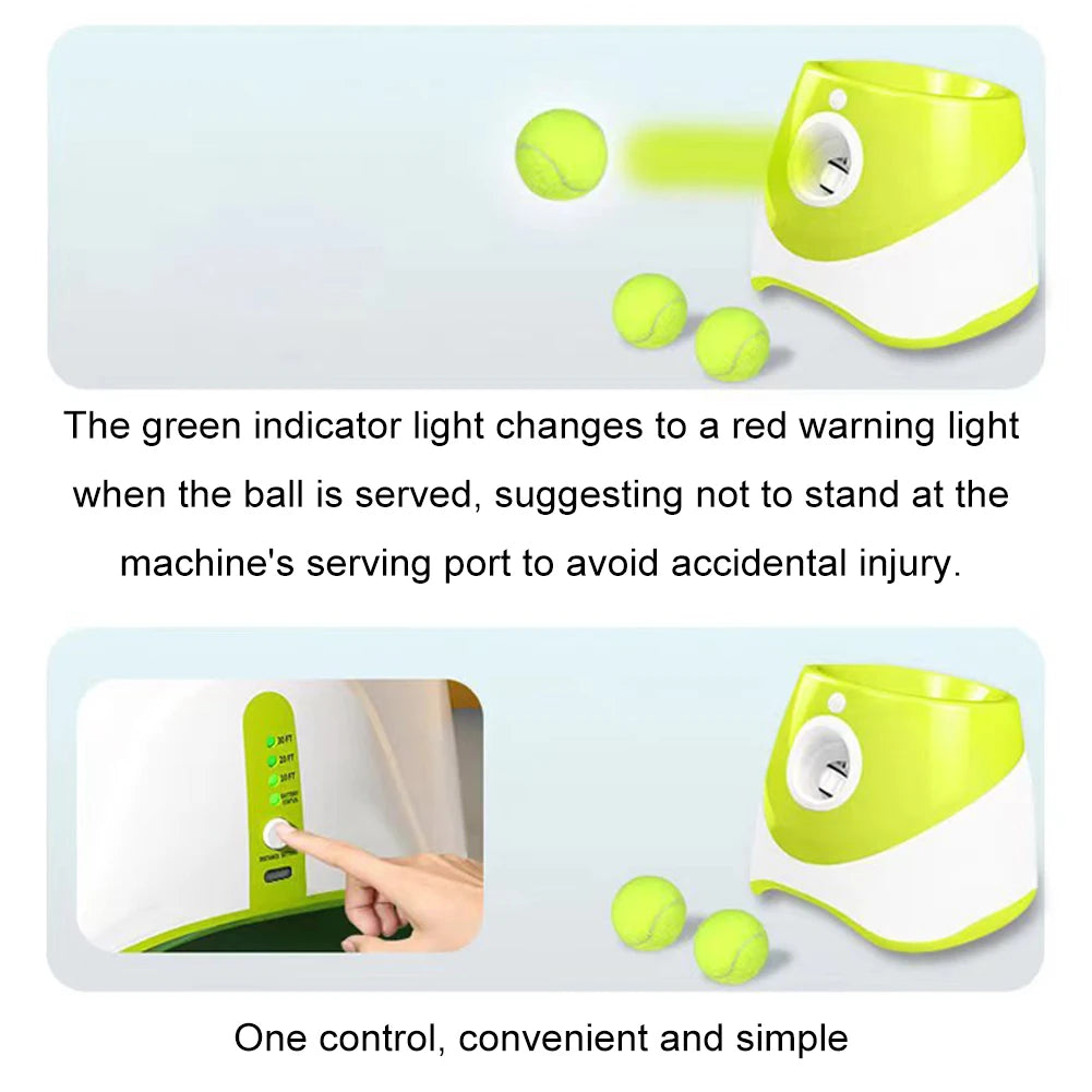Automatic Dog Ball Thrower Launcher Interactive With 3 Tennis Balls
