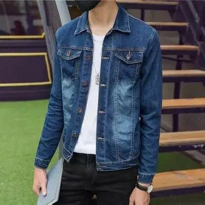 Thickened Fleece-Lined Denim Jacket Men's Loose Fit Warm Work Clothes Trendy Korean Style Versatile Plus Size Casual Wear
