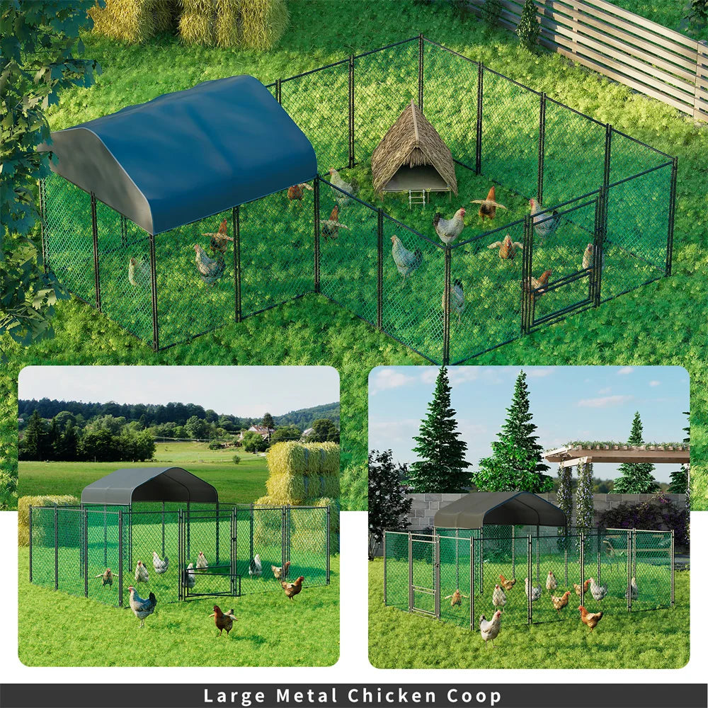 BORWART Heavy Duty Walk In Chicken Coop With Waterproof UV Cover
