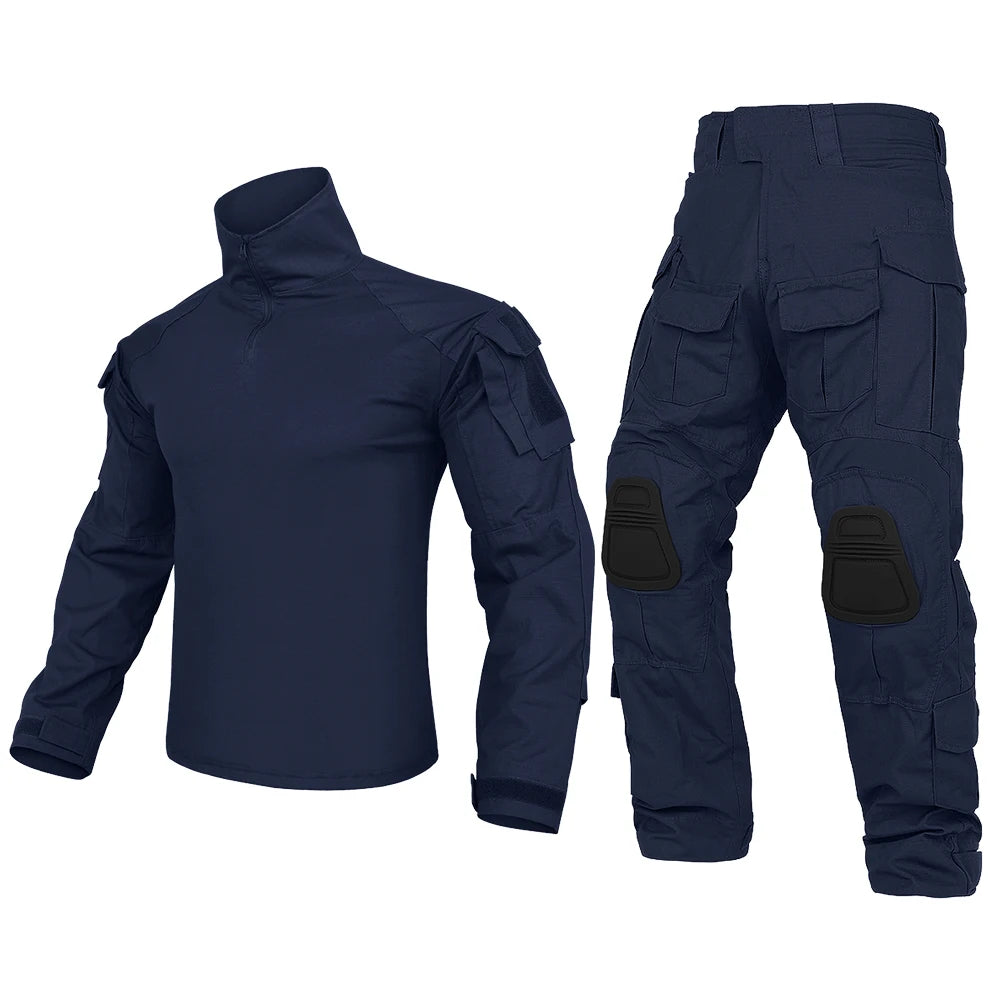 KRYDEX Tactical Camouflage Shirt & Pants Kit Combat Uniform Set For Outdoor Hunting Hiking Gear