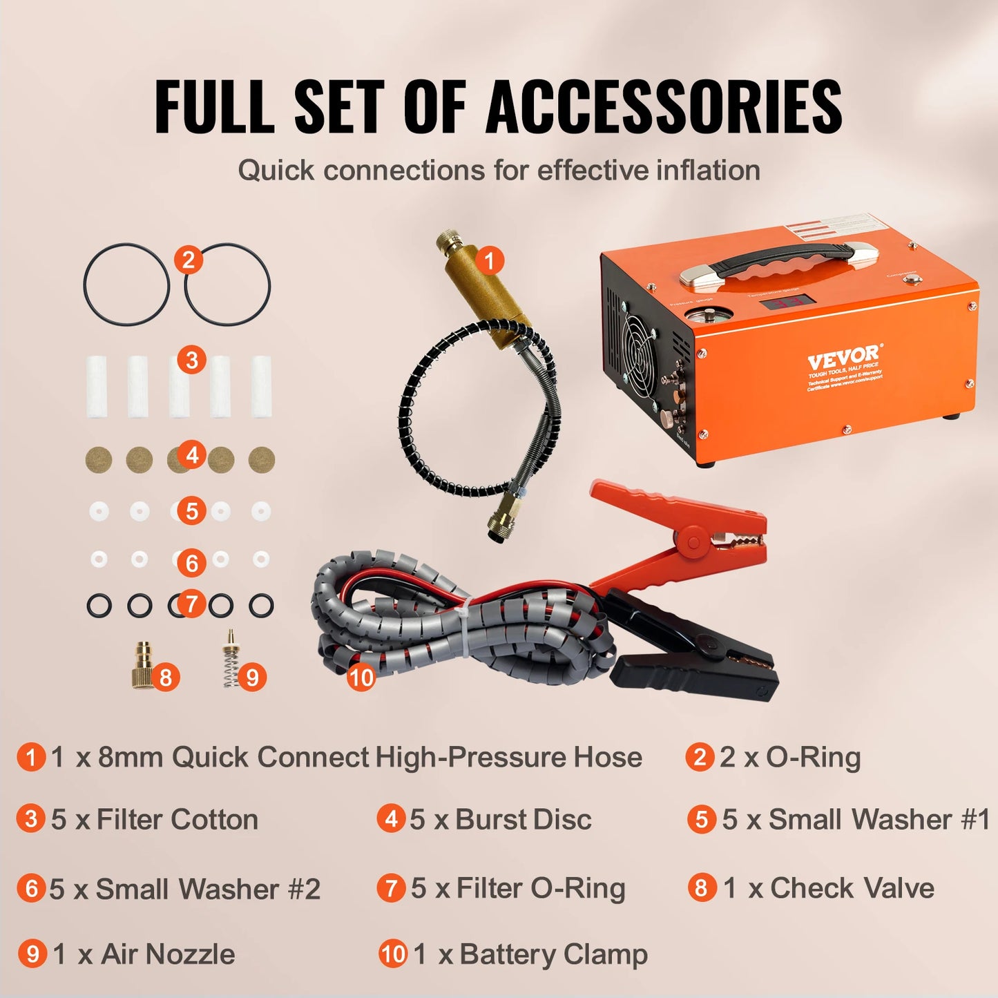 SucceBuy PCP Air Compressor 4500 PSI Oil-Free Auto-Stop