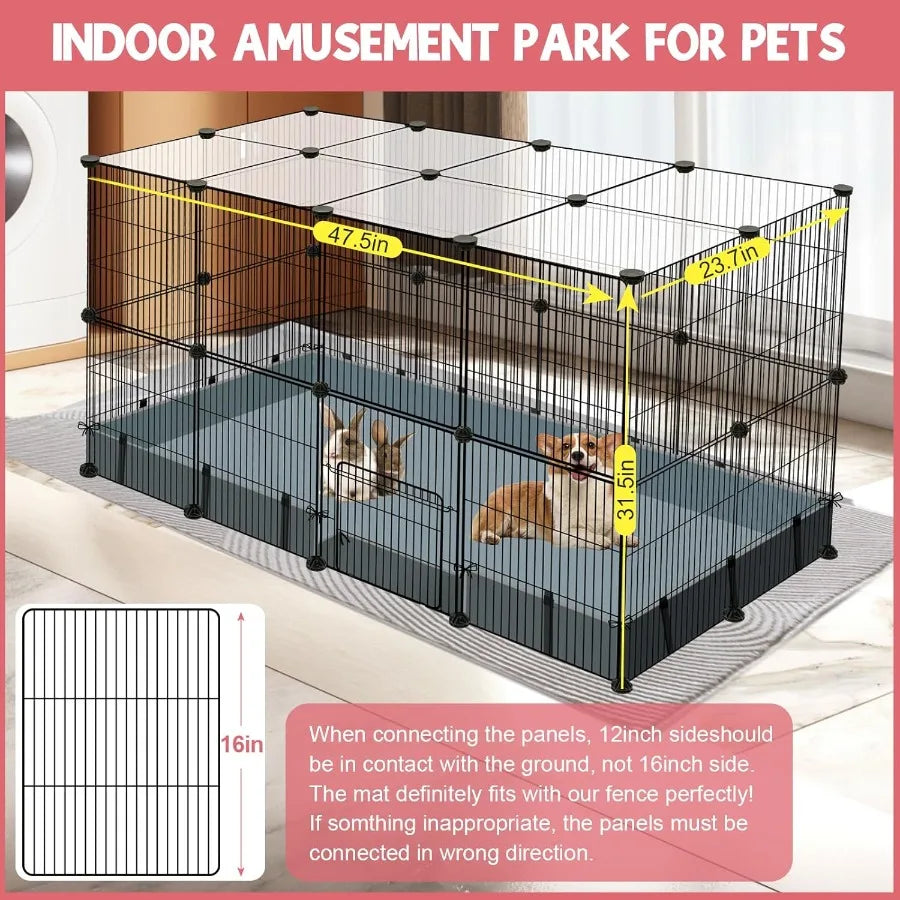 32 Panels Small Animal Playpen For Guinea Pigs And Rabbits