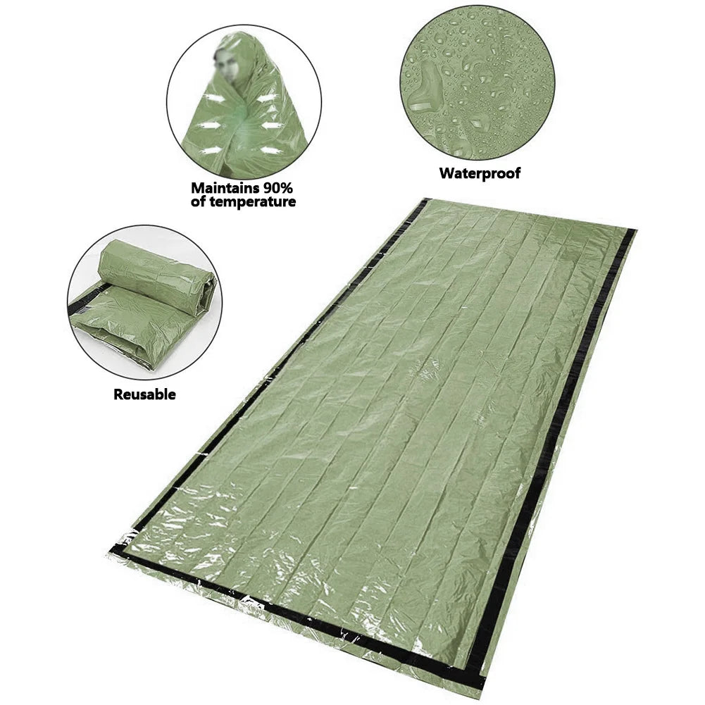 APWIKOGER Emergency Waterproof Survival Sleeping Bag Portable Thermal For Camping Hiking