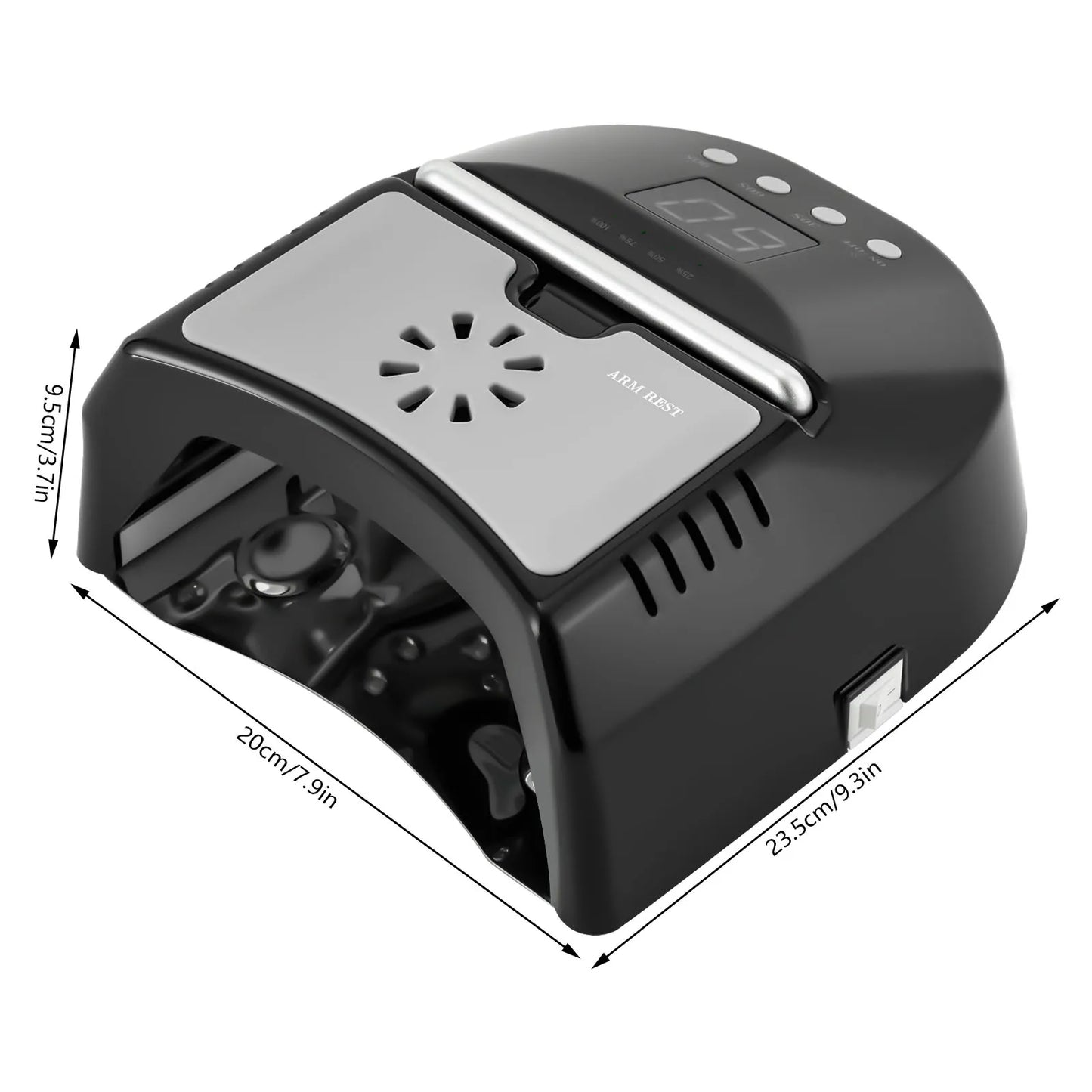 Nail Dryer Professional Rechargeable 72W 24-Bead UV/LED Gel Nail Lamp with Fan Removable Bottom 3 Timer Smart Sensor