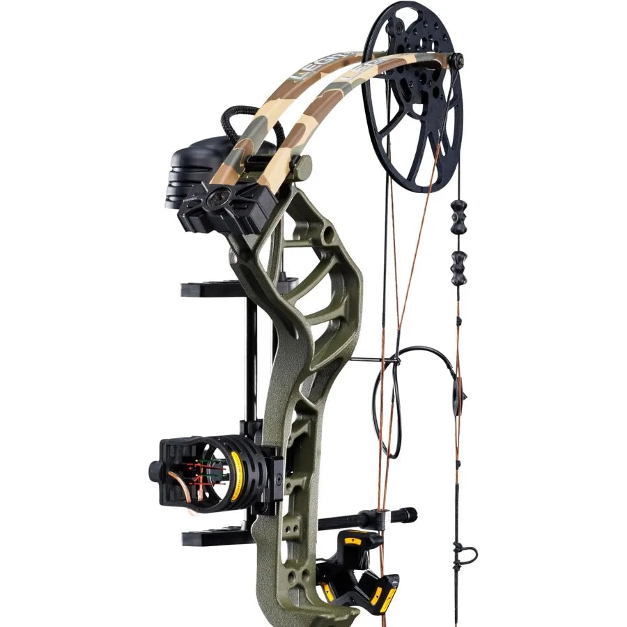 Bear Archery Legit MAXX Ready to Hunt Compound Bow Package with IMS Rest and Picatinny Sight Mounts 10-70 lb Draw Weight 14-13"