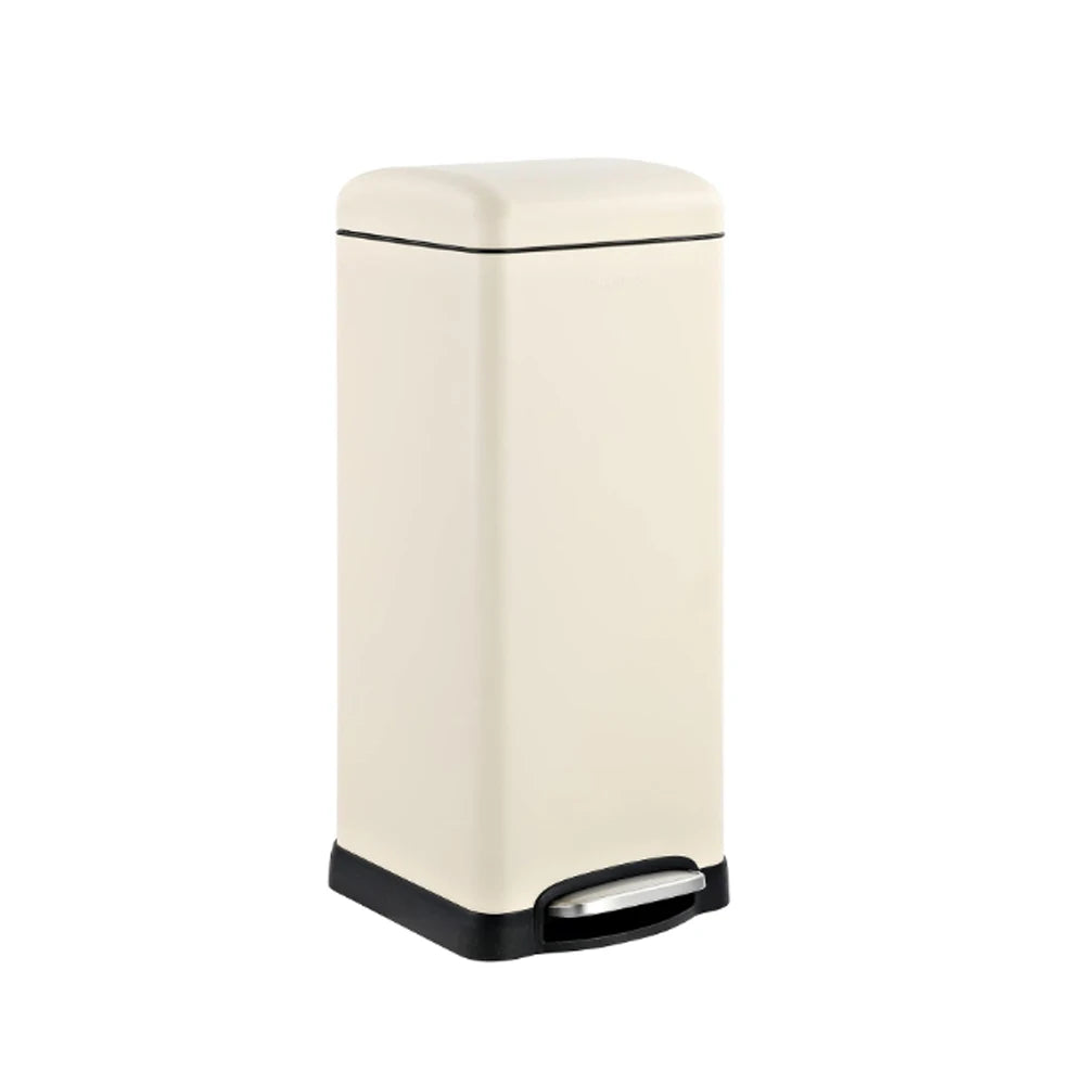 8 Gallon Step Trash Can, Square Fingerprint-Proof Garage Can with Soft-Close Lid for Home with Removable Inner Bucket