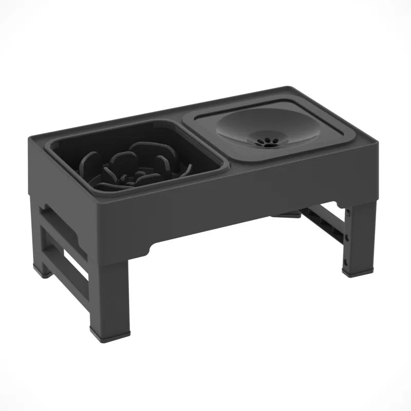 Twister Slow Feeder Raised Dog Bowl Stand Stainless Steel Bowls