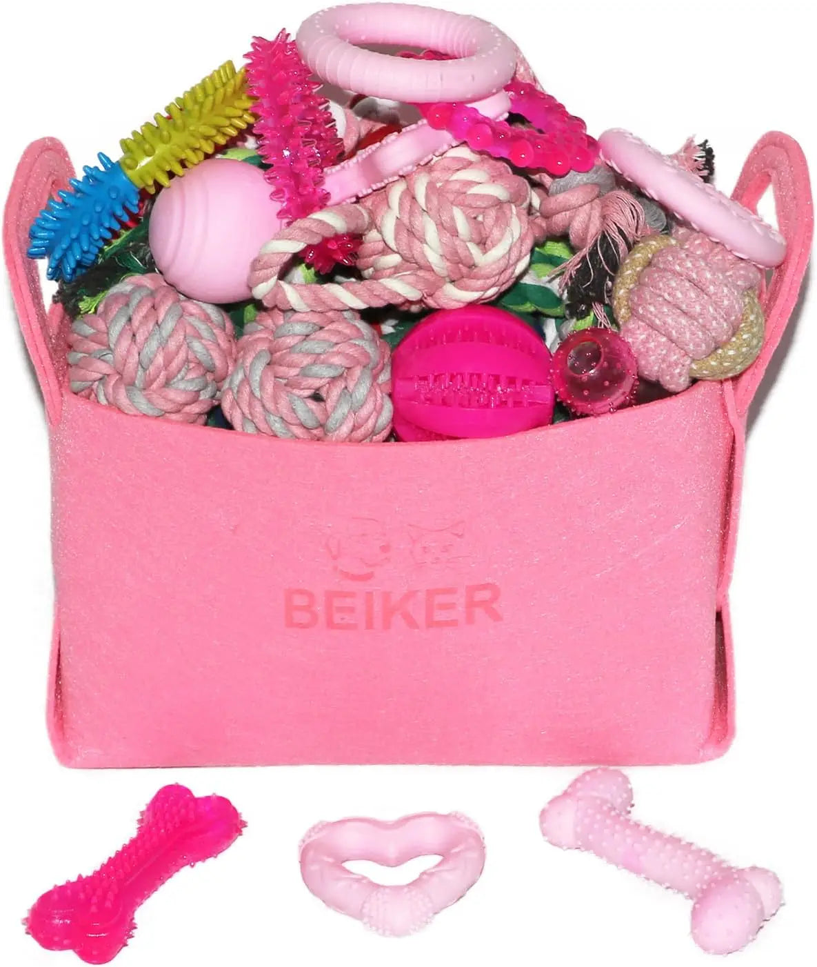 Dog Chew Toys Pack Variety Durable Rubber and Rope Toys