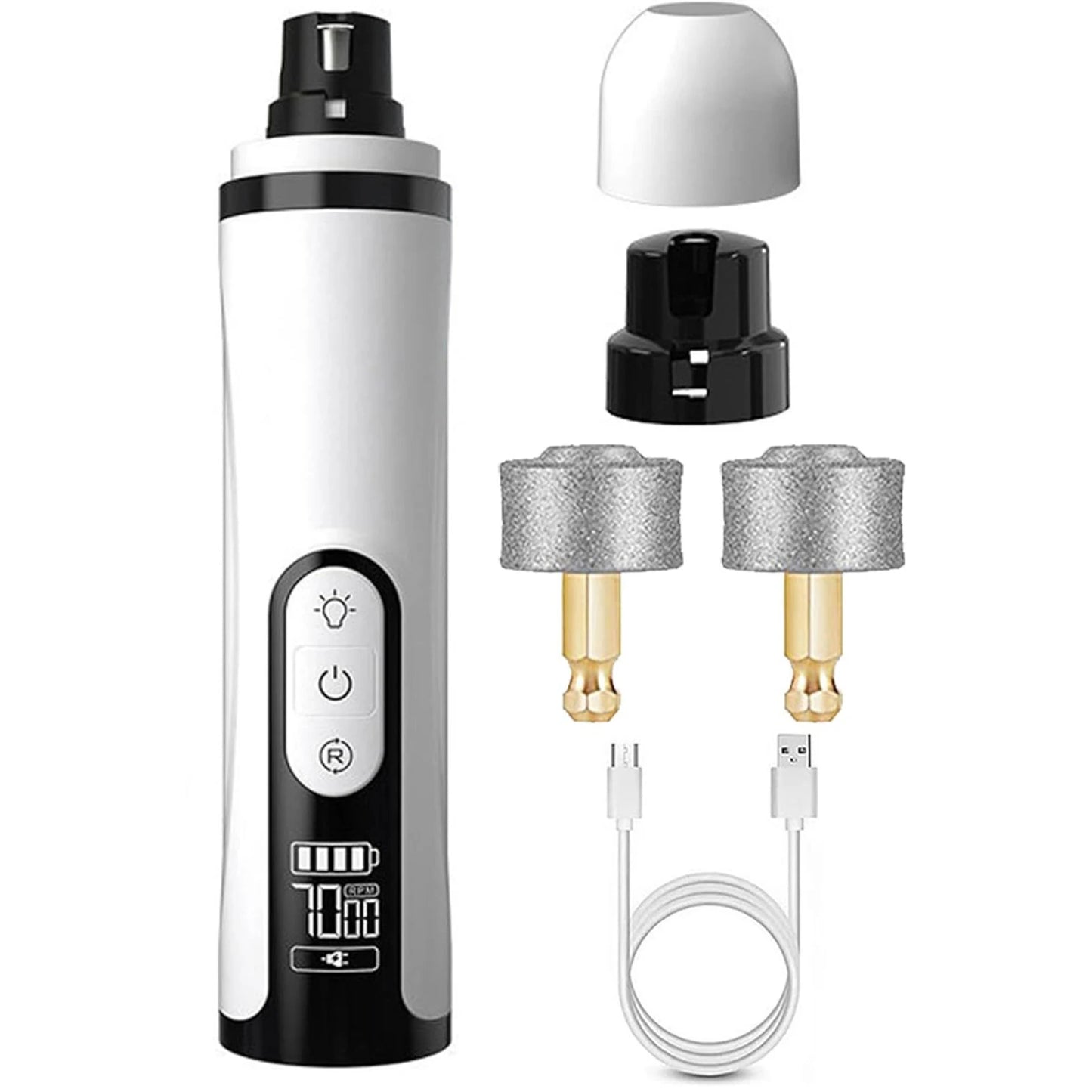 APWIKOGER Electric Dog Nail Grinder With Rechargeable Quiet Operation GroomingDevice