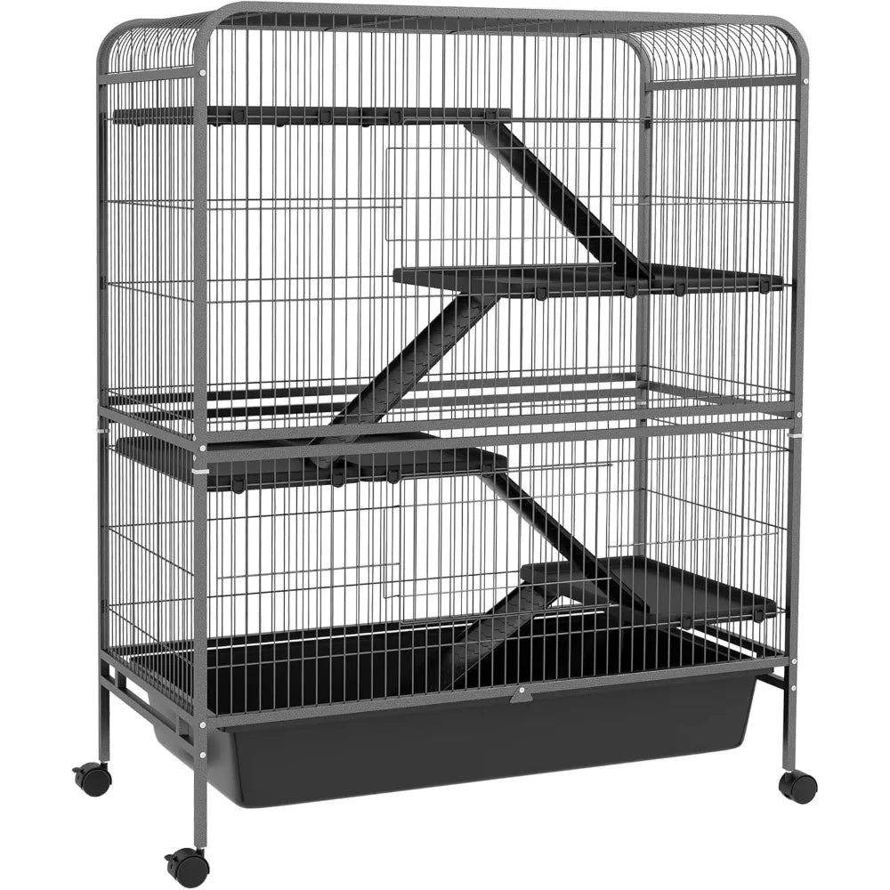 Small Animal 5-Level Metal Ferret Bunny Cage With Wheels