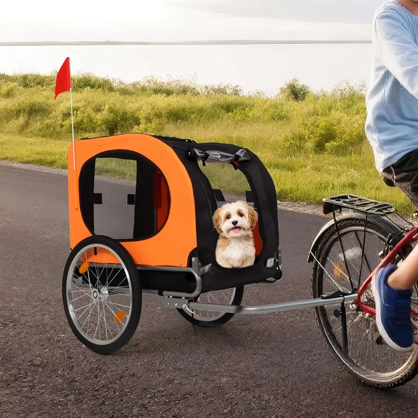 Twisterckb Dog Bike Trailer 88 Lbs Capacity Foldable Oxford Fabric Carrier