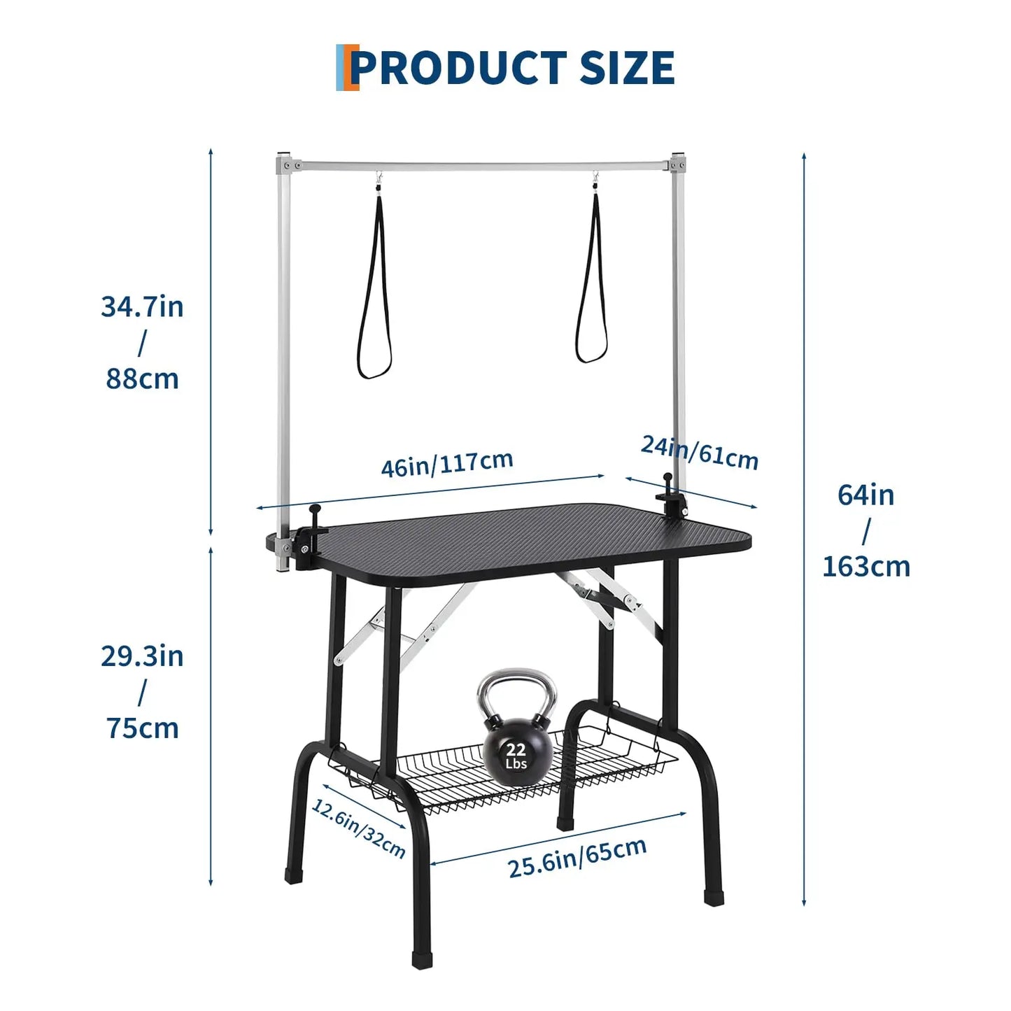 HiMISSCN Foldable Dog Grooming Table With Height Adjustable Arms Noose