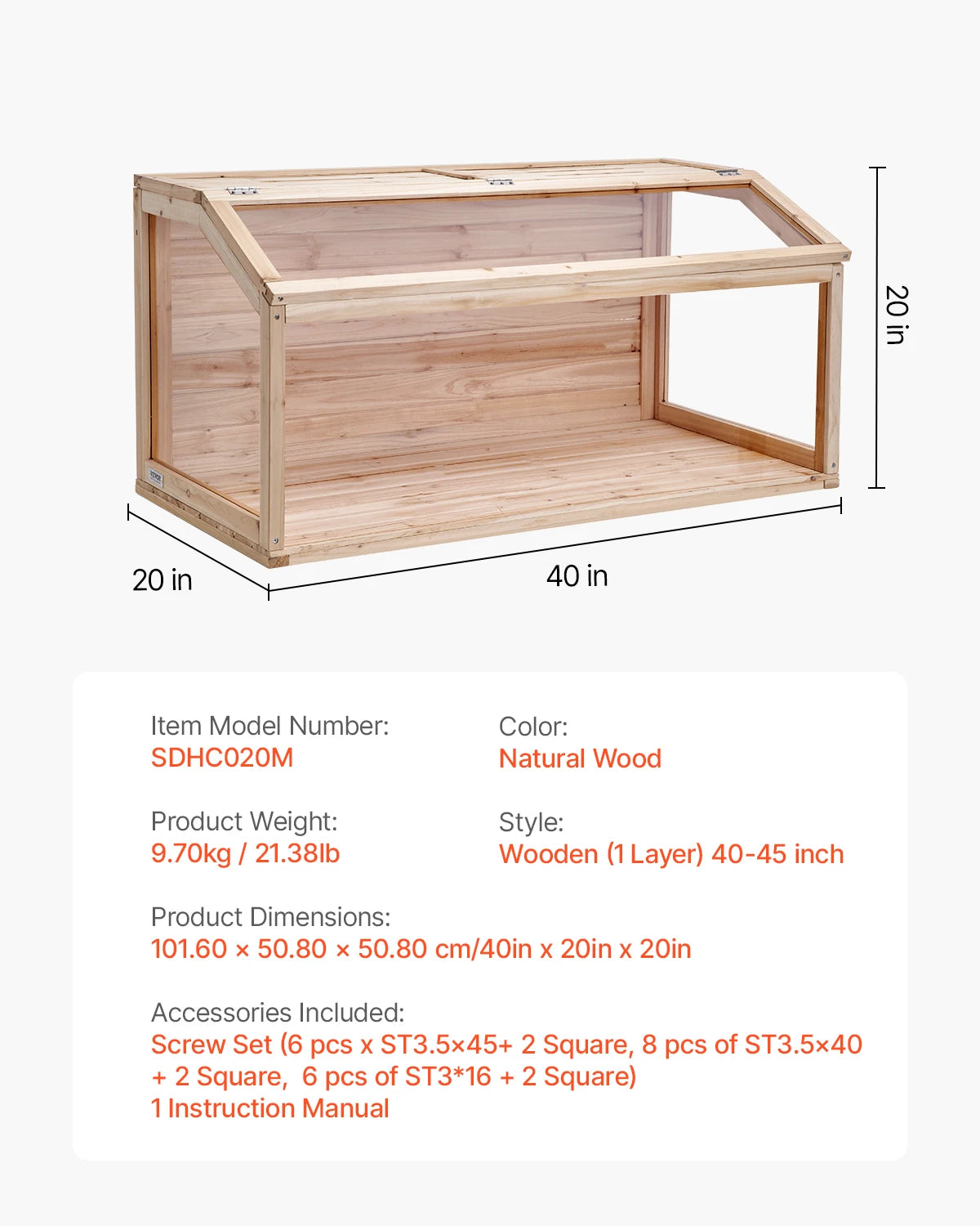 SucceBuy Wooden Hamster Cage 270 Degree Viewing Open Top Ventilated