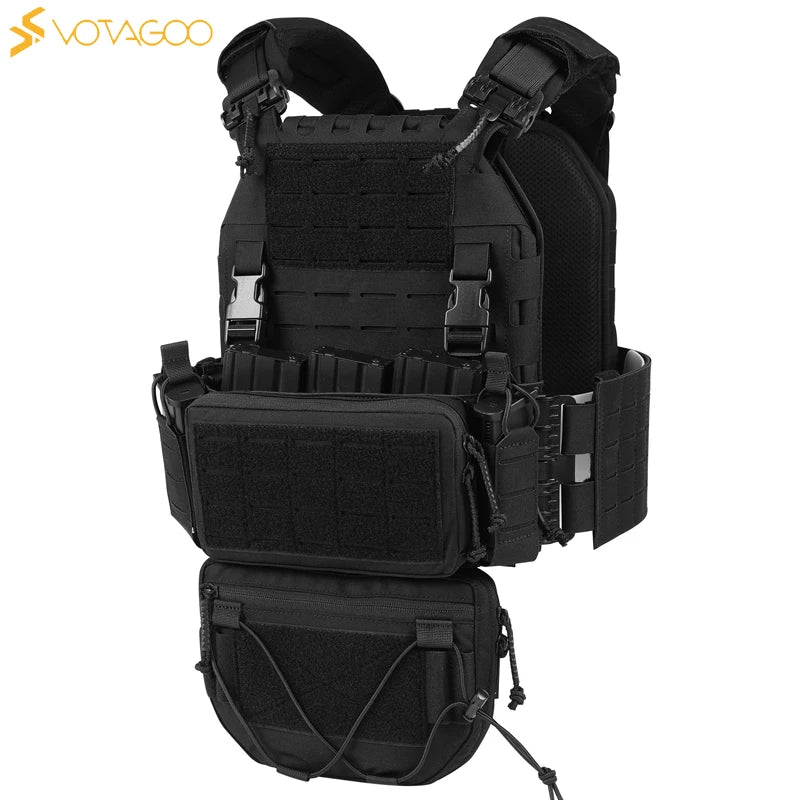 VOTAGOO Adjustable Tactical Vest with Admin Drop Pouch