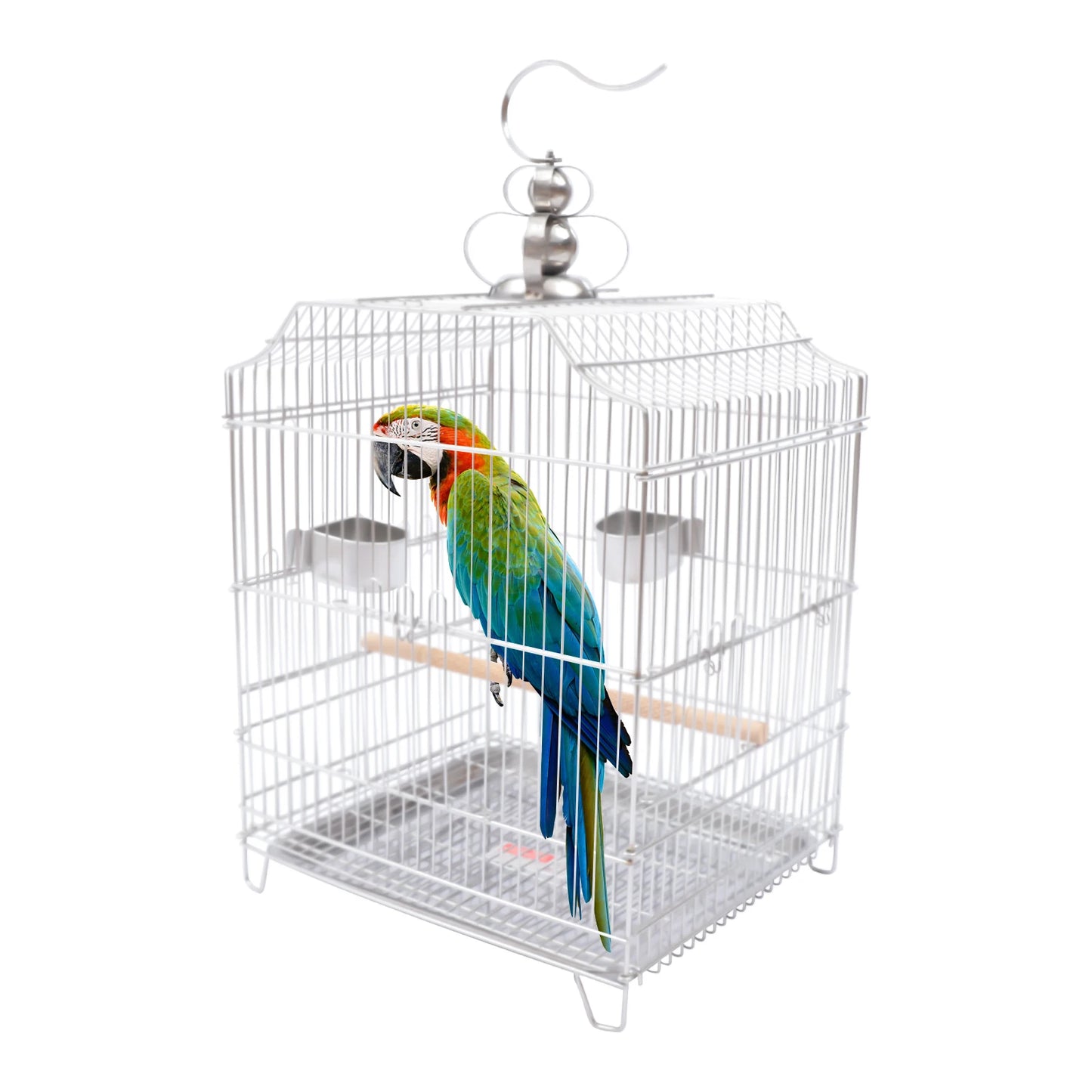 Stainless Steel Bird Cage, Encrypted Wire, Large Space, Easy Clean, for Budgies, Cockatiels & Medium Birds, Complete Accessories
