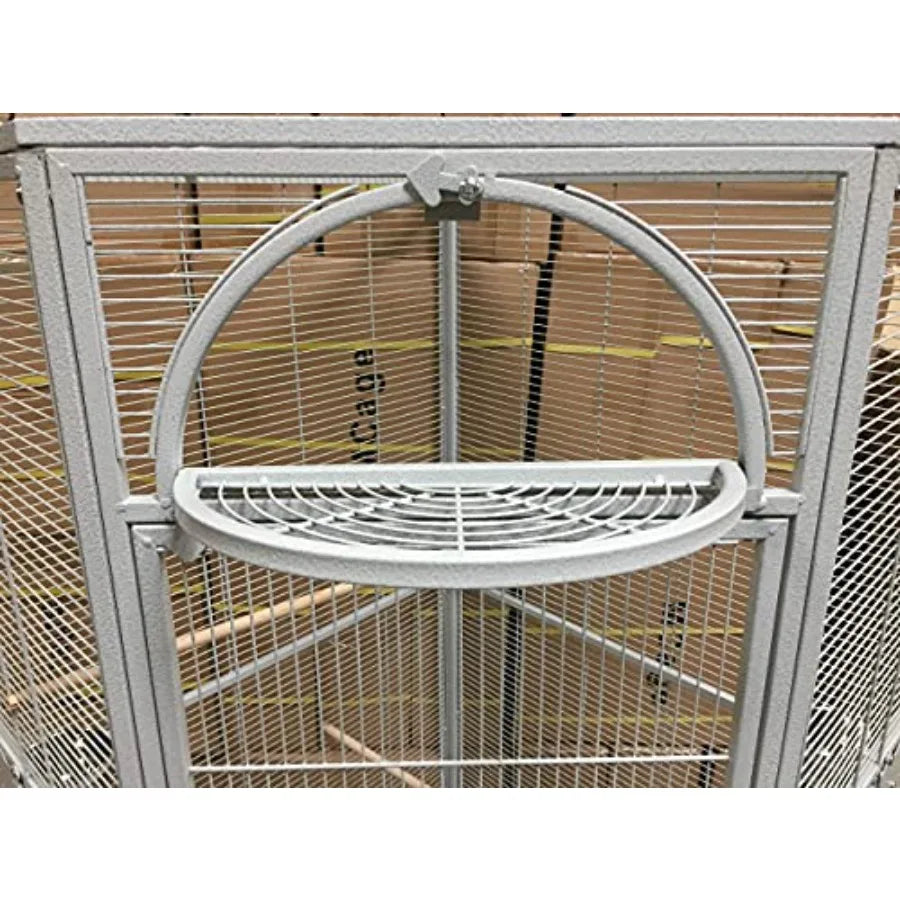 64 Extra Large Corner Flight Bird Parrot Cage for Cockatiel Parakeet Budgies Parrot with Around Metal Seed Skirts Tight 1/2-Inc
