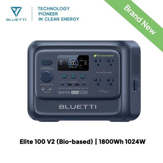 BLUETTI Elite 100 V2 Bio-based Portable Power Station 1800W 1024Wh LFP Battery Backup High Capacity For Camping Home Emergency