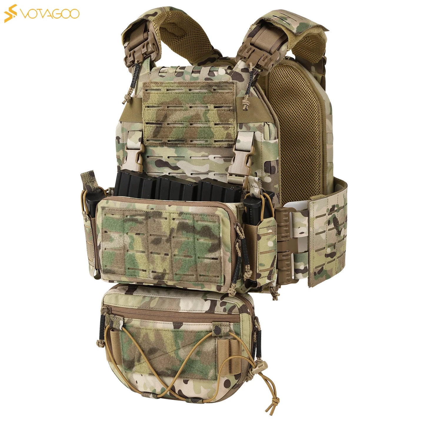 VOTAGOO Adjustable Tactical Vest with Admin Drop Pouch