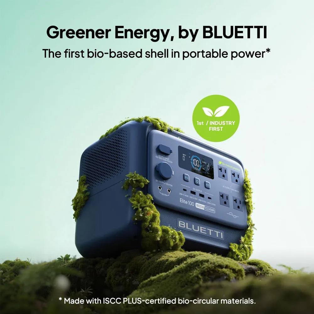 BLUETTI Elite 100 V2 Bio-based Portable Power Station 1800W 1024Wh LFP Battery Backup High Capacity For Camping Home Emergency