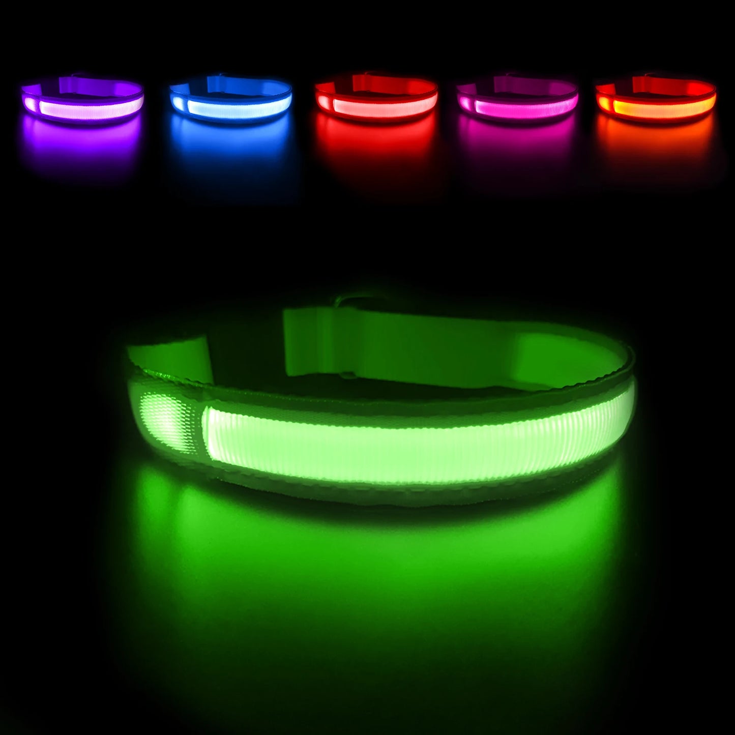 MASBRILLCN LED Dog Collar Waterproof Luminous Safety Luminescent Necklace Flashing