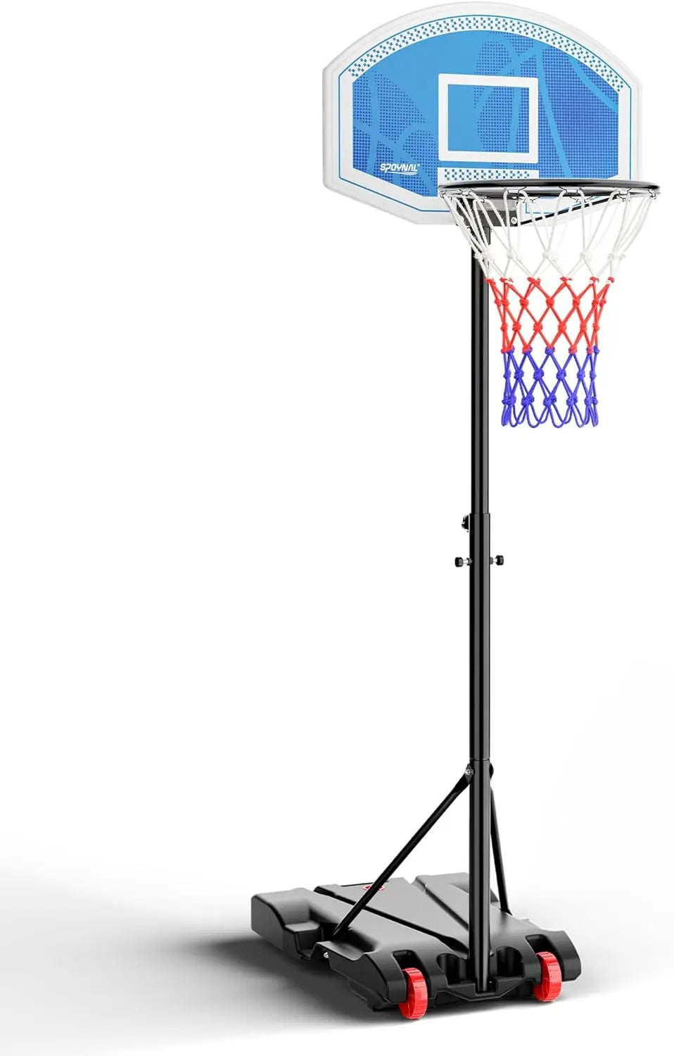 Adjustable LED Portable Basketball Hoop for Teens, 3.8-7 FT Height with Fillable Base & Wheels