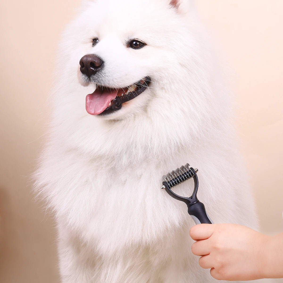 Pet Grooming Brush Double Sided Dematting Rake Dogs And Cats