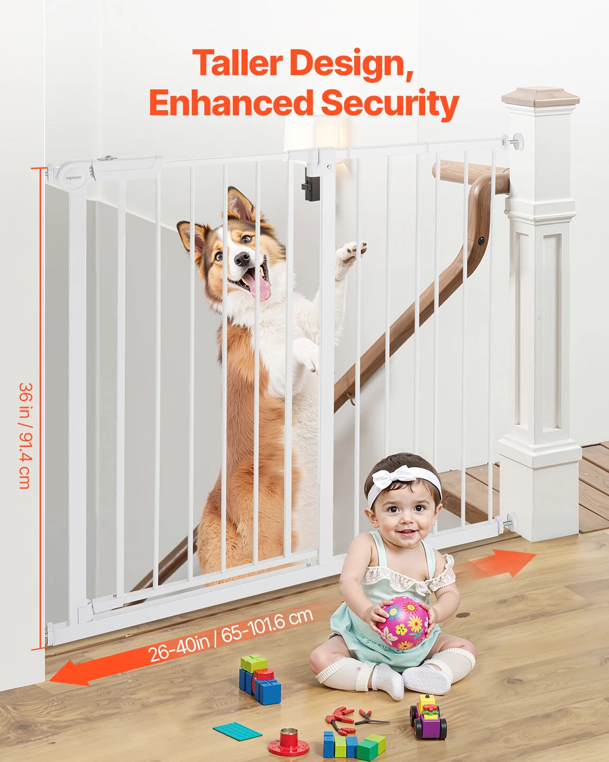 VEVOR Baby Gate Pressure Mount Walk Through Pet Gate