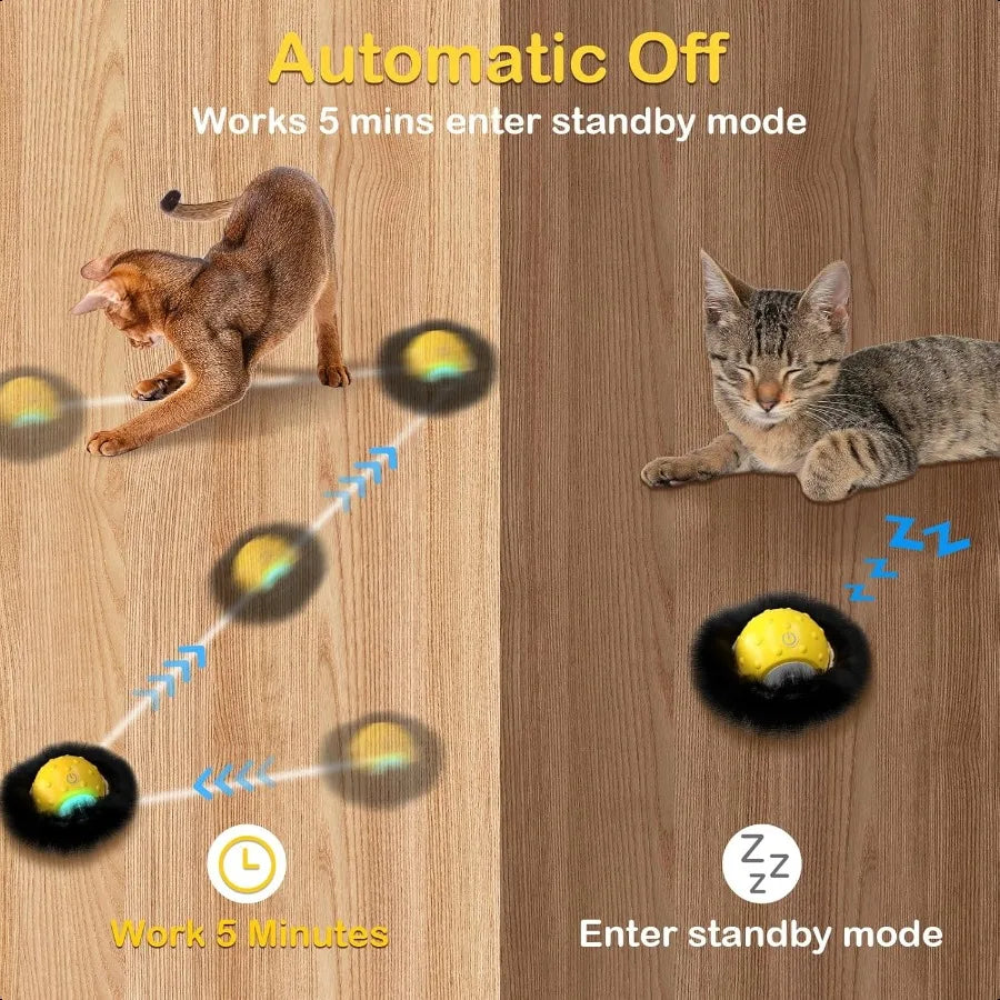 Interactive Cat Ball Toy For Indoor Cats Motion Activated Chirping