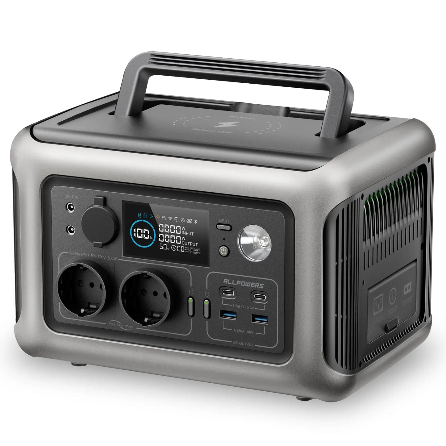 ALLPOWERS R600 Portable Powerstation 299wh LiFePO4 Battery with 600W AC Outlets for Outdoor
