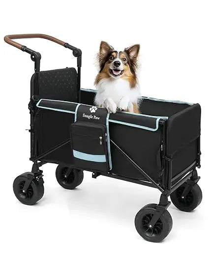 Paw Extra Large Dog Stroller, Wagon Cart for Medium Large Dogs up to 200lbs | All Terrain Foldable Pet Stroller with Ramp