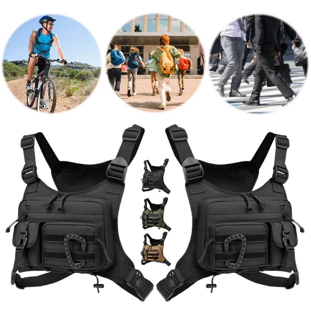 Tactical Chest Bag Men's Vest Edc Waterproof Anti-Theft Chest Pack Rig for Outdoor Cycling Bags Running Front Chest Pack