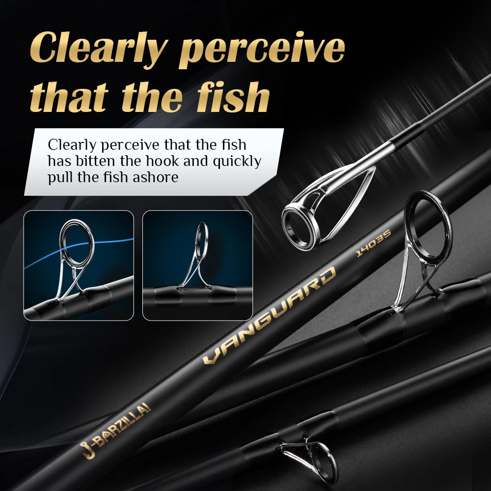 J-BARZILLAI Vanguard Carbon Surf Spinning Rod Ultra Light Graphite Pole Saltwater Surf Fishing