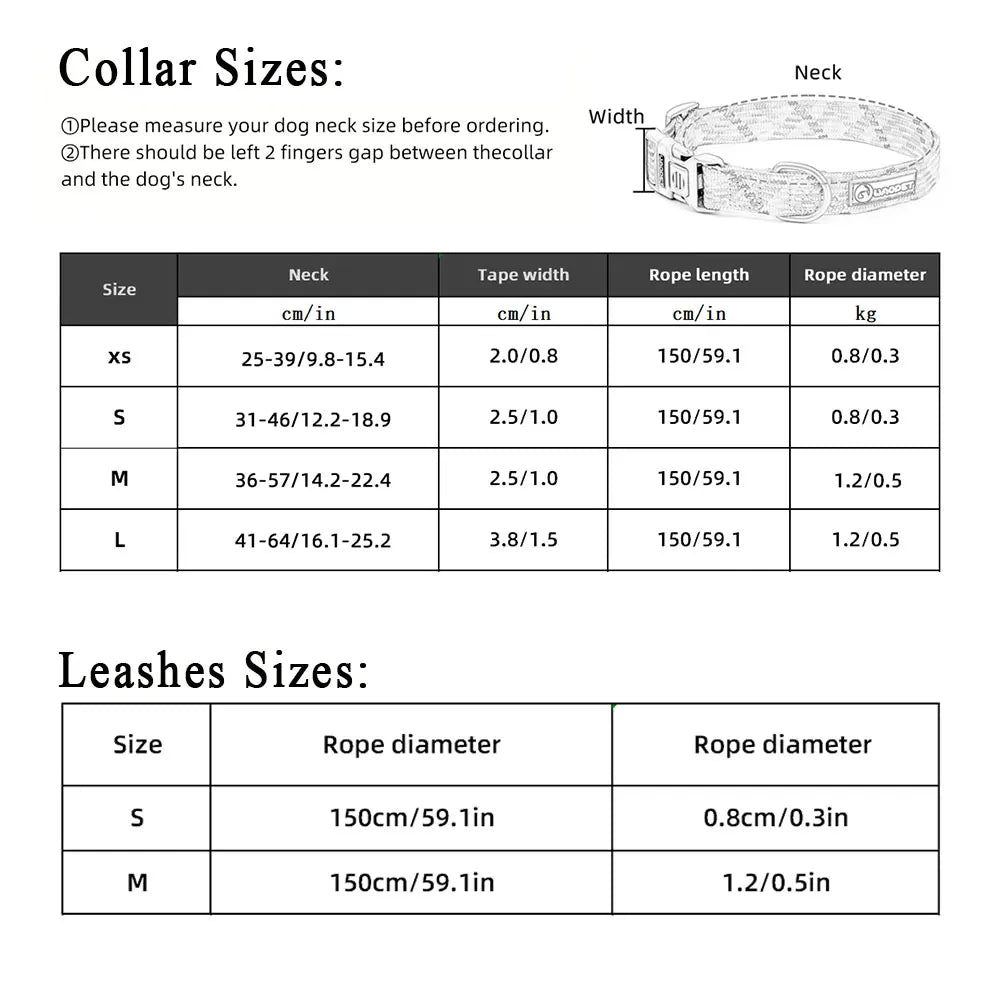 Reflective Dog Leash And Collar Set For Outdoor Walking