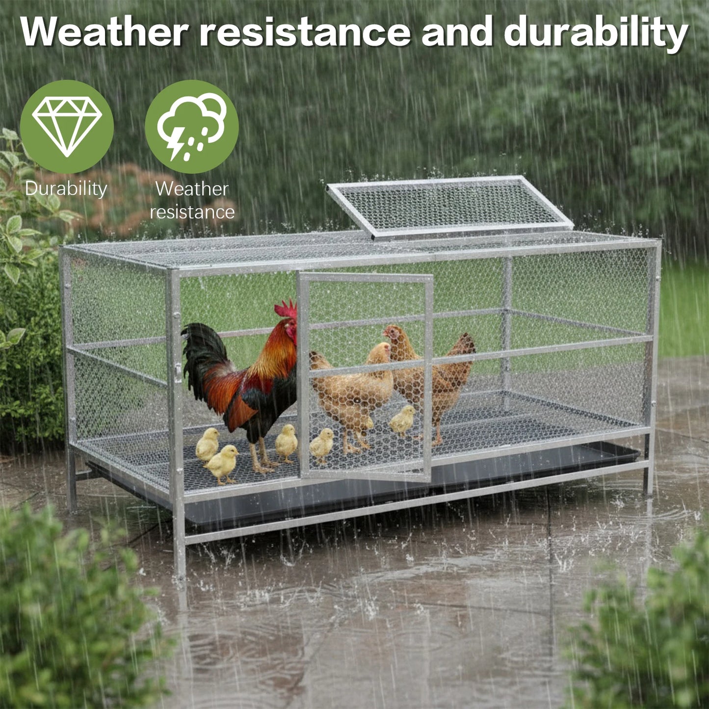 Stainless Steel Thickened Chicken Coop Run Waterproof Cover