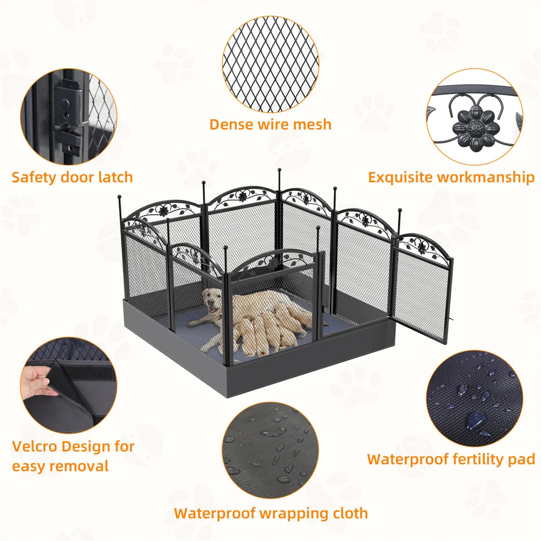 BingoPaw Heavy Duty Dog Playpen Outdoor Indoor Metal Fence