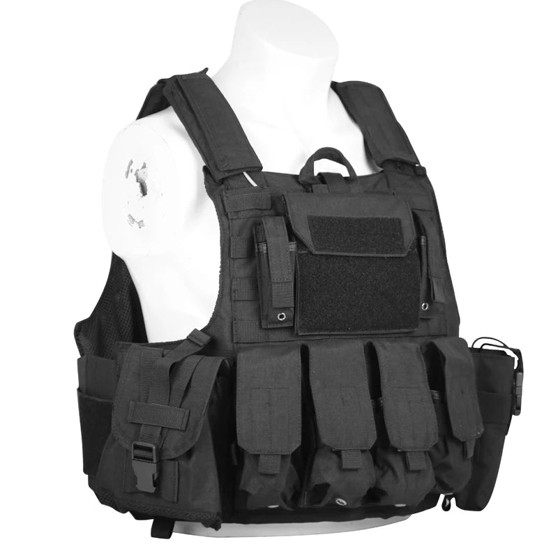 LQARMY Men Tactical Vest 1000D Quick Release Plate Carrier Chest Rig Combat Armor Vests Outdoor Hunting CS Training Airsoft Vest