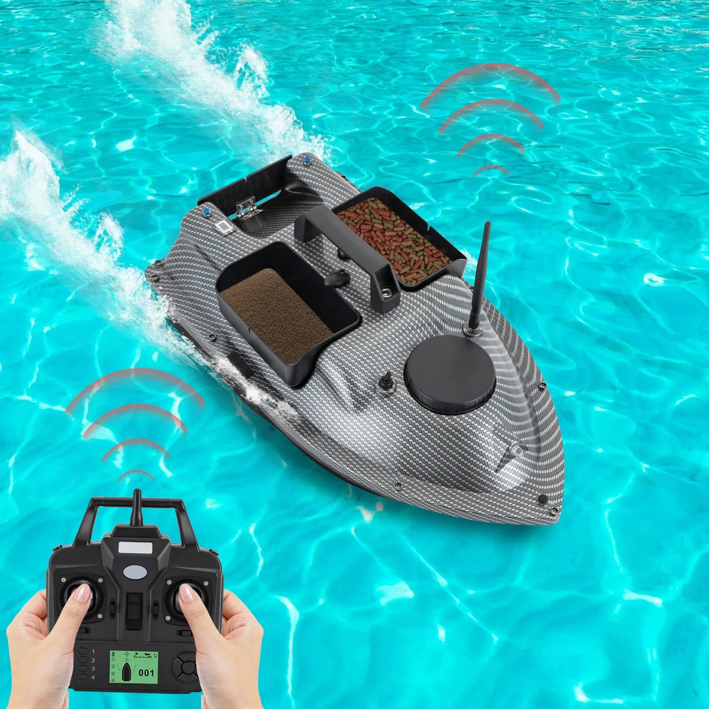 Rechargeable GPS Fishing Bait Boat With 5200mAh HighCapacityBatteries 2kg PayloadCapacityKg