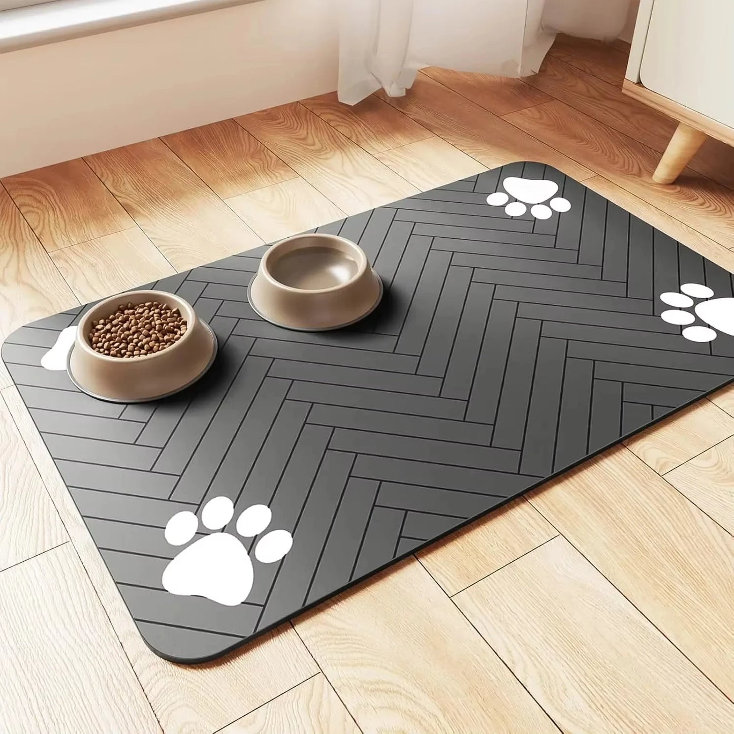 Pet Feeding Mat Waterproof Placemat With Quick Dry Rubber Backing