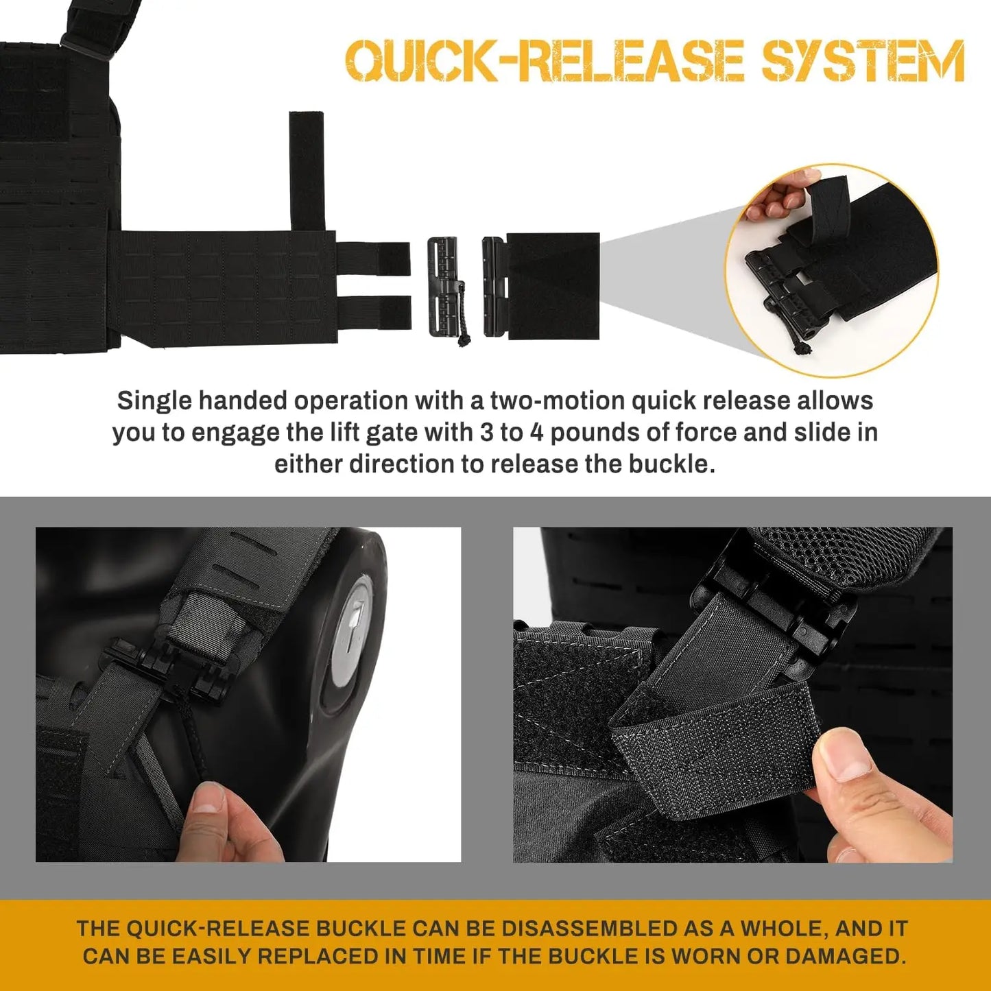 VOTAGOO Adjustable Tactical Vest with Admin Drop Pouch