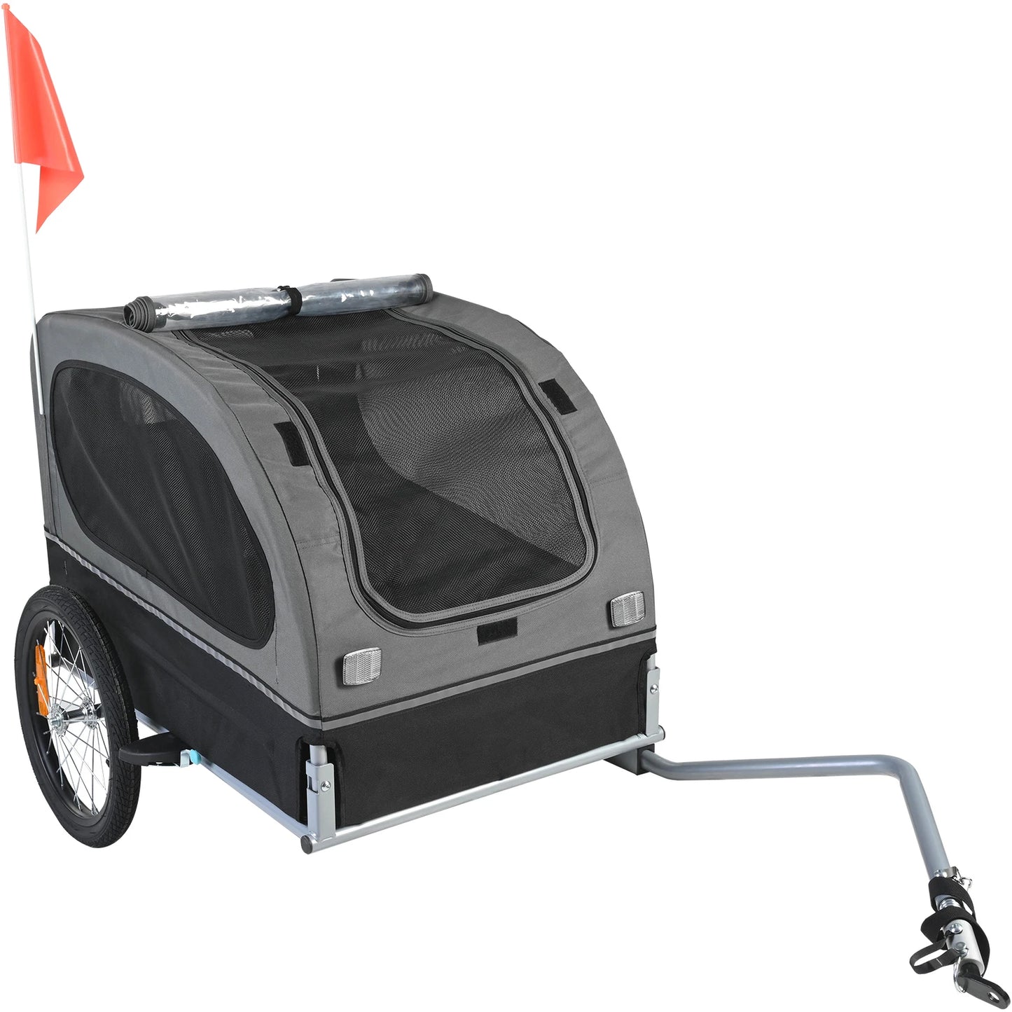 SucceBuy UltraDurable DogTrailer CartWithWheels Reflectors Flag Collapsible Storage ForDogs