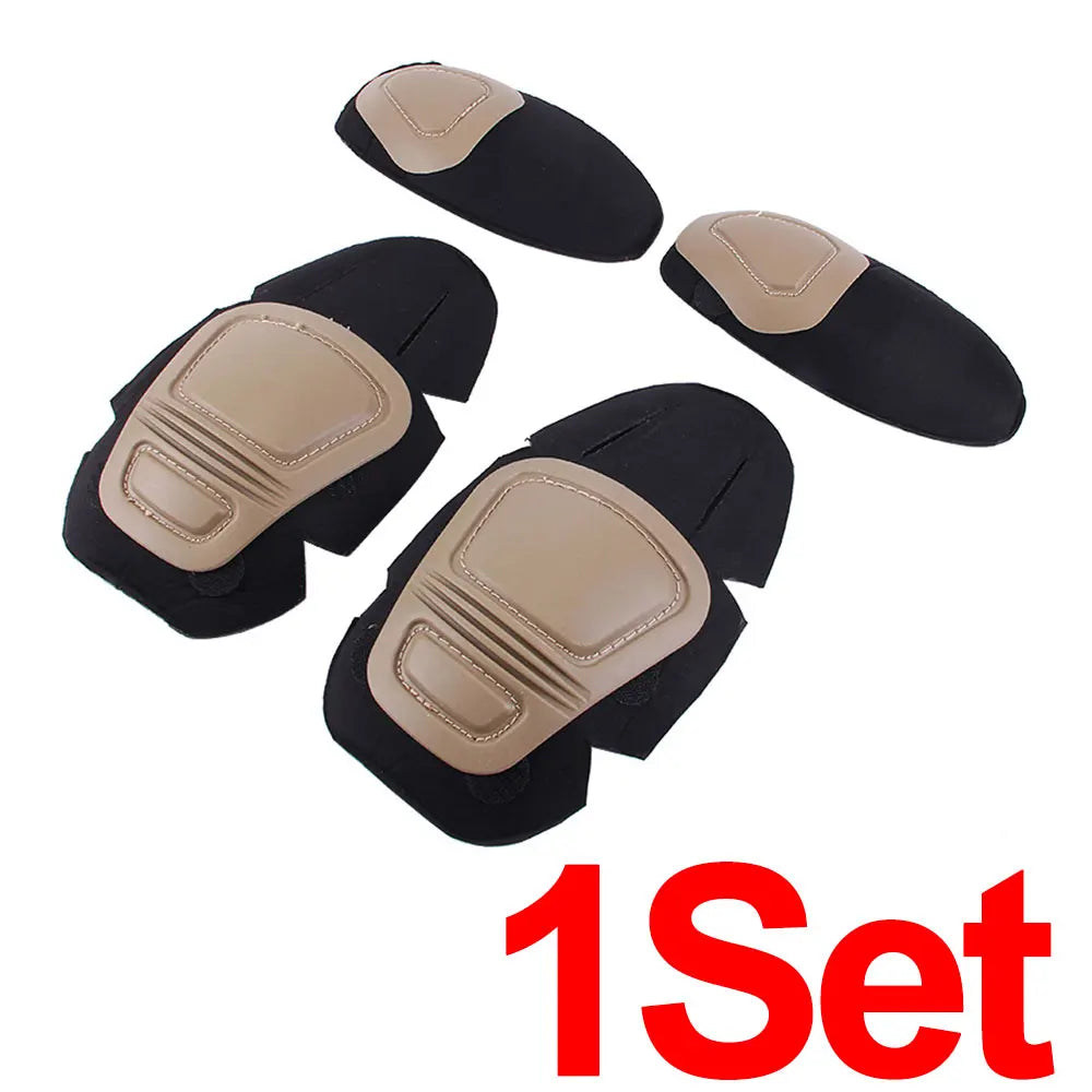 1Pair Tactical Protective Knee Elbow Pads Outdoor Camouflage Suit Gear Hunting Insert Type Soft Pad for Military Combat Use