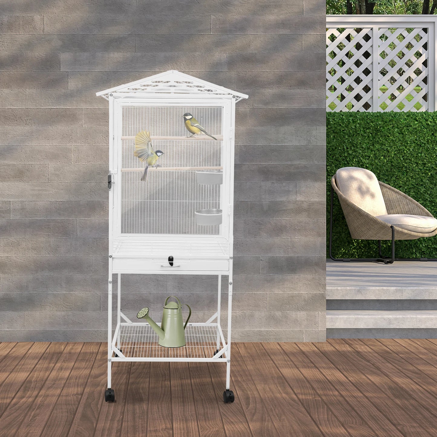 Premium Large Rolling Bird Cage with Wheels - Spacious Aviary for Parrots Bird-Lover Approved Design with Ample Flight Space