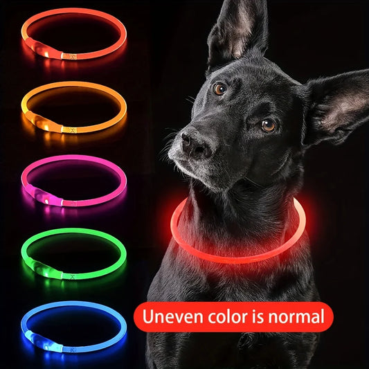 Dog LED Light Collar USB Rechargeable Reflective Anti Lost