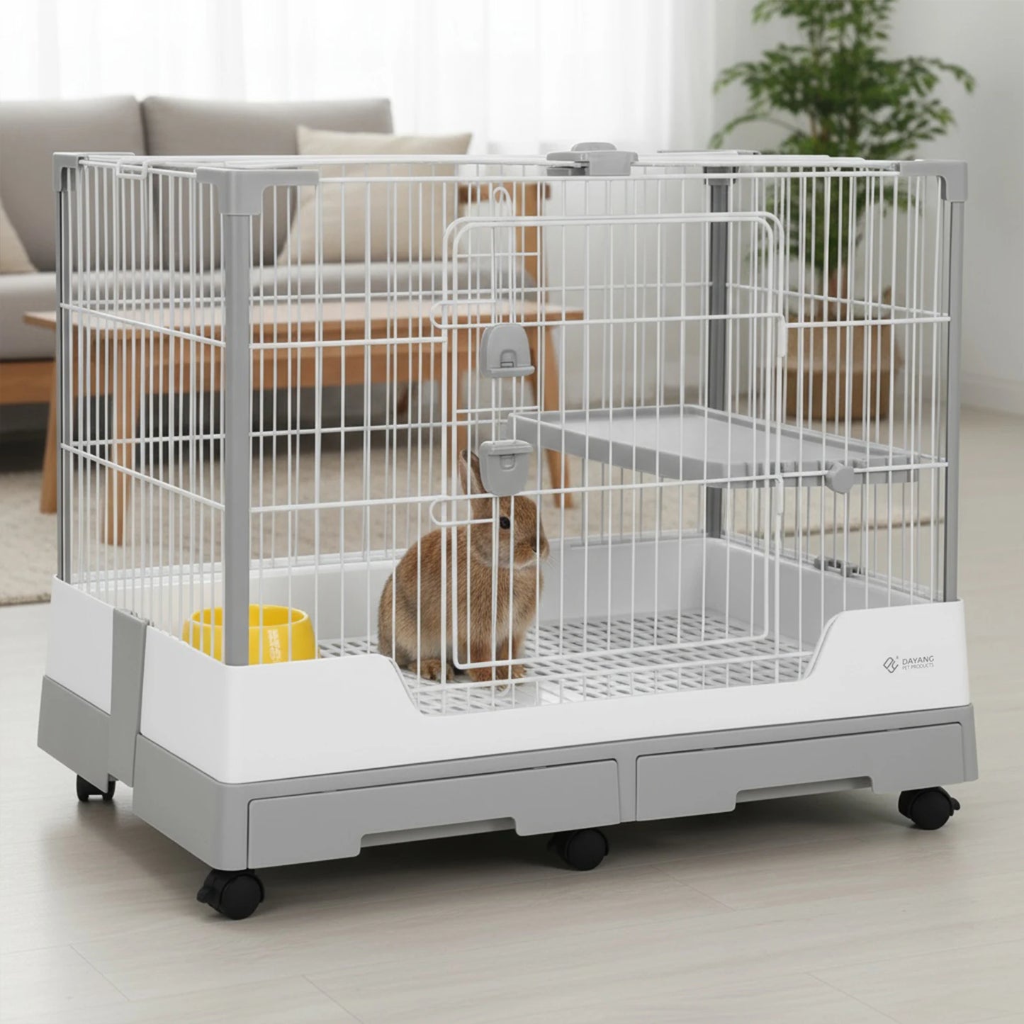 High Concerned Chemical Gravity Lock Rabbit Cage With Pullout Tray