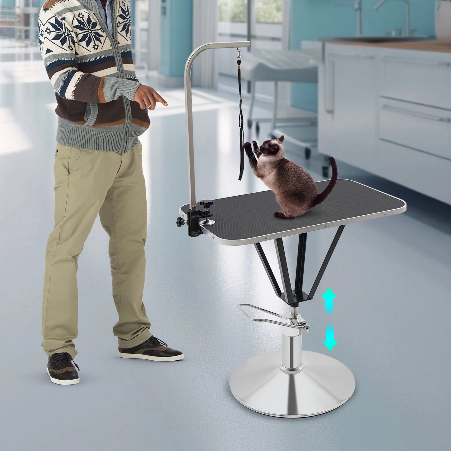 NONECN Pet Grooming Table Hydraulically Lifting 360 Degree Swivel