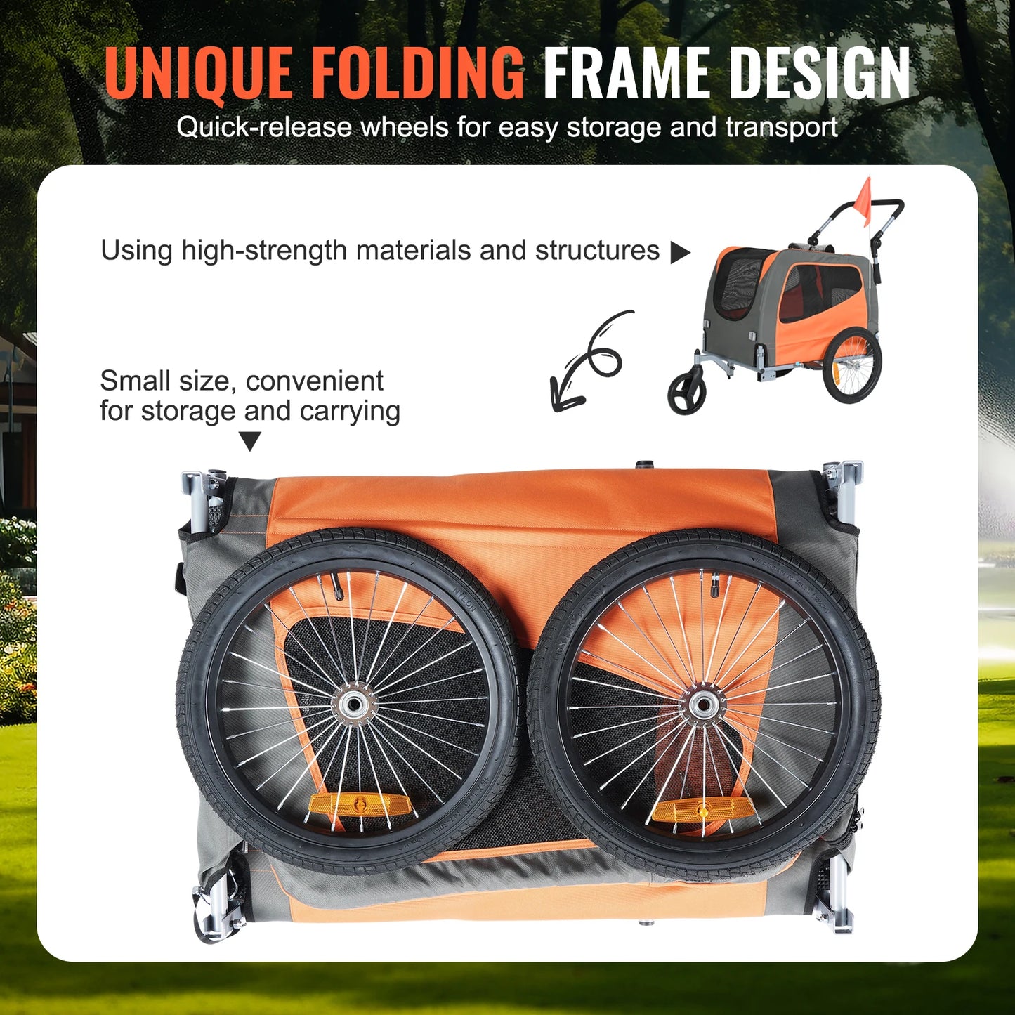 SucceBuy 2-In-1 Dog Bike Trailer Stroller