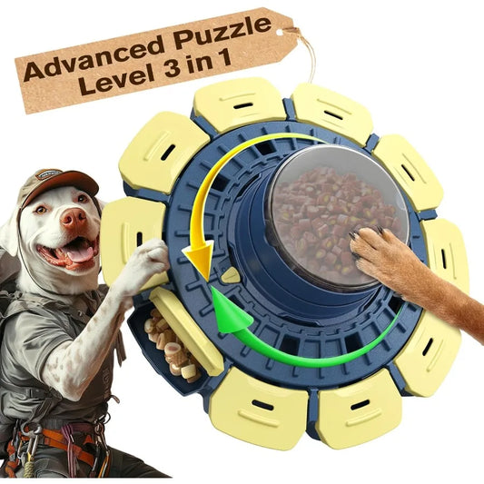 US Brand Design Levels Dog Puzzle Toy Paw Activated Feeder