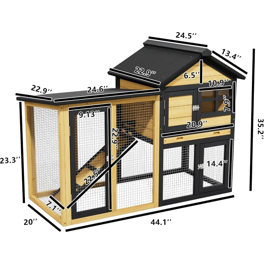 Outdoor Two Tier Chicken Coop Run Hen House