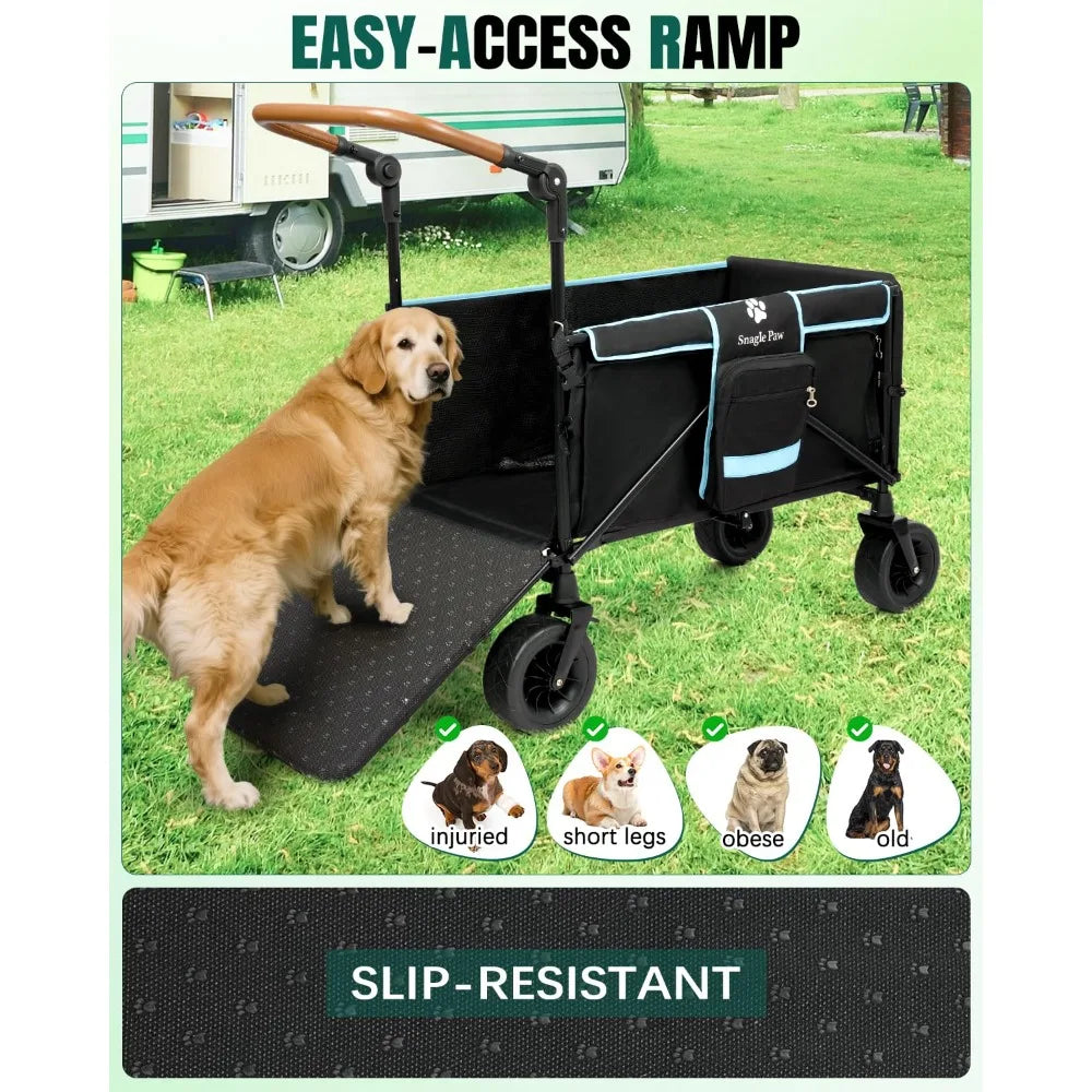 Paw Extra Large Dog Stroller, Wagon Cart for Medium Large Dogs up to 200lbs | All Terrain Foldable Pet Stroller with Ramp