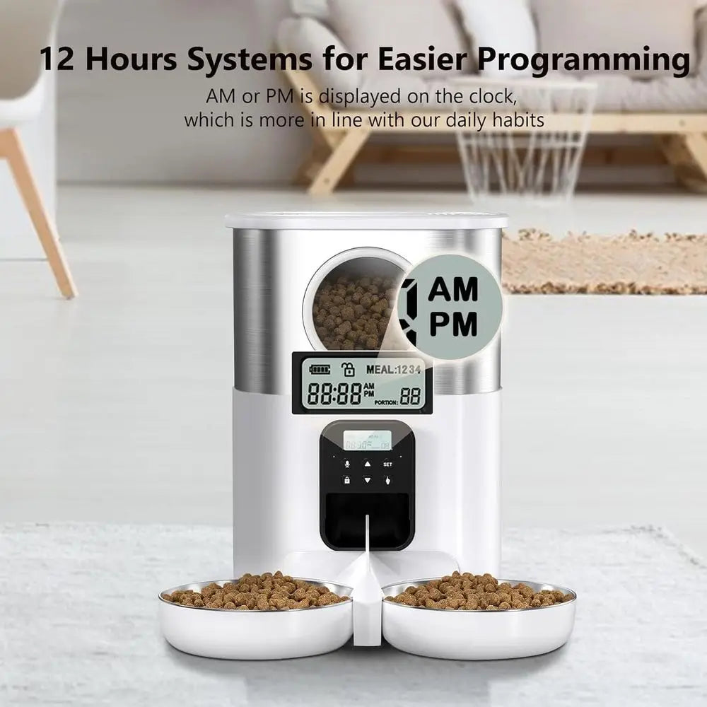 Stainless Steel Automatic Pet Feeder With Timer